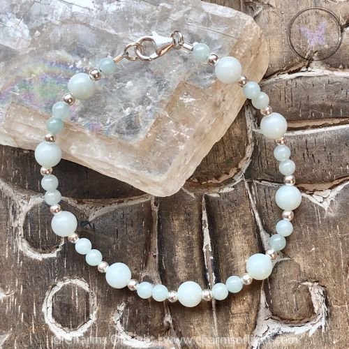 Amazonite & Silver Bead Bracelet